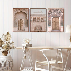 Indian Palace Canvas Painting Boho Architecture Wall Art