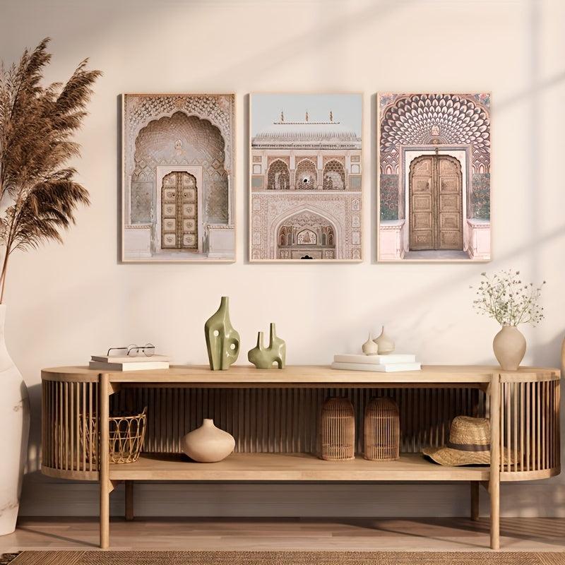 Indian Palace Canvas Painting Boho Architecture Wall Art