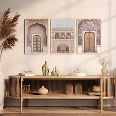 Indian Palace Canvas Painting Boho Architecture Wall Art