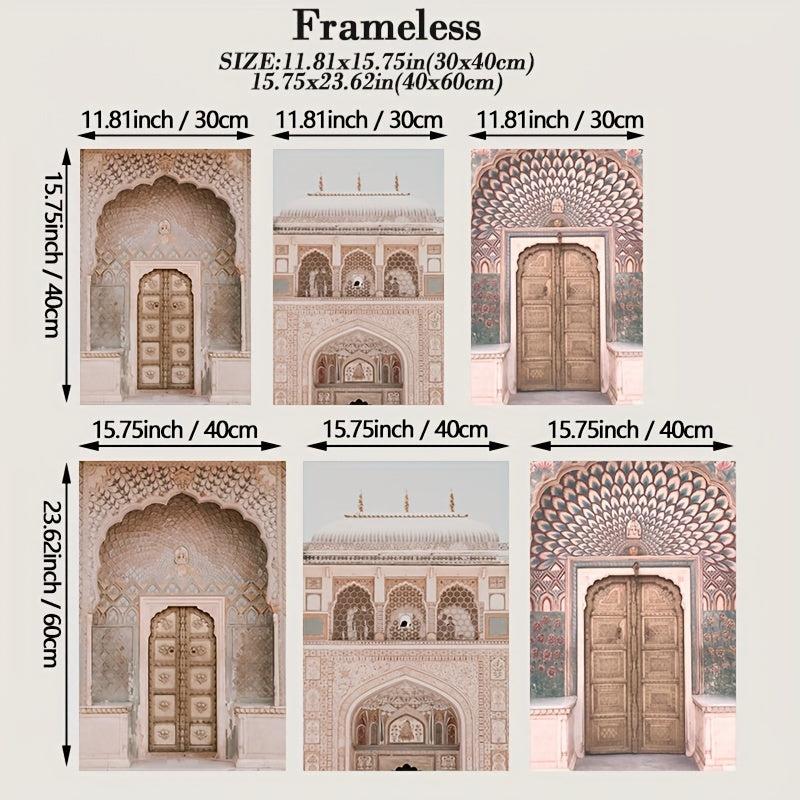 Indian Palace Canvas Painting Boho Architecture Wall Art