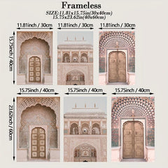 Indian Palace Canvas Painting Boho Architecture Wall Art