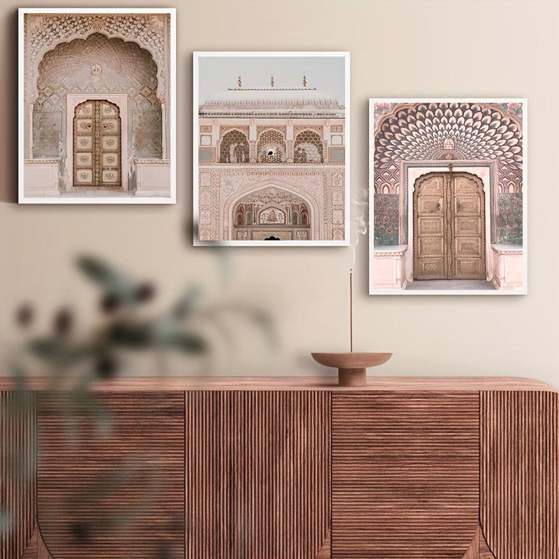 Indian Palace Canvas Painting Boho Architecture Wall Art
