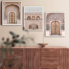 Indian Palace Canvas Painting Boho Architecture Wall Art