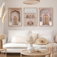 Indian Palace Canvas Painting Boho Architecture Wall Art