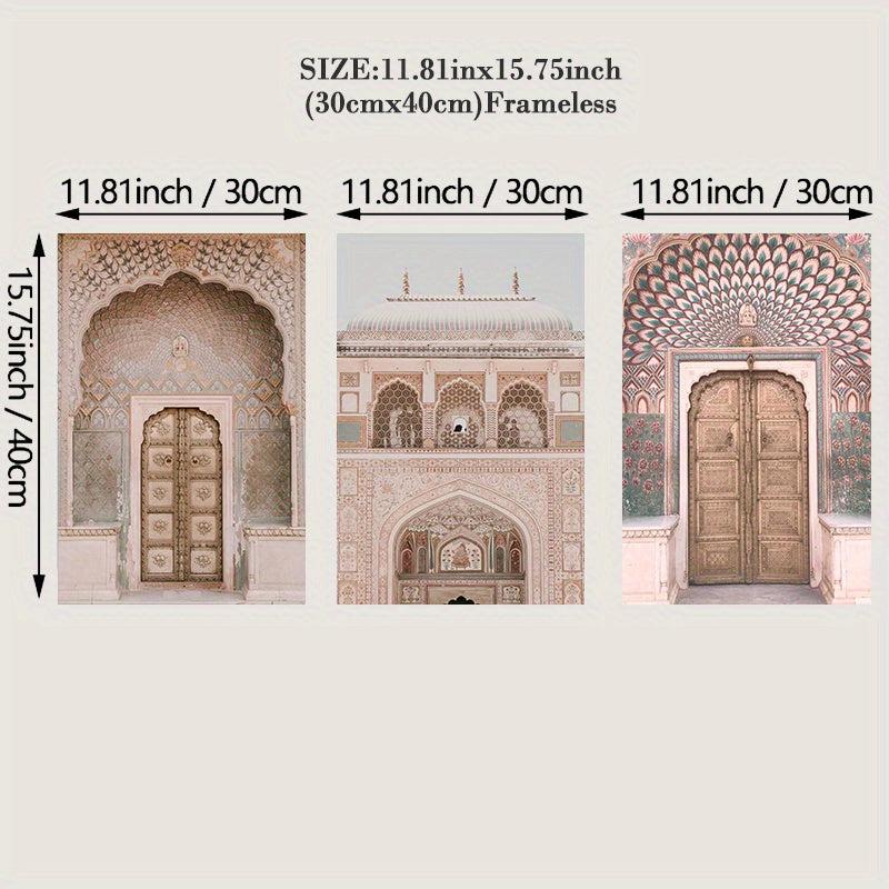 Indian Palace Canvas Painting Boho Architecture Wall Art