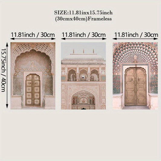 Indian Palace Canvas Painting Boho Architecture Wall Art