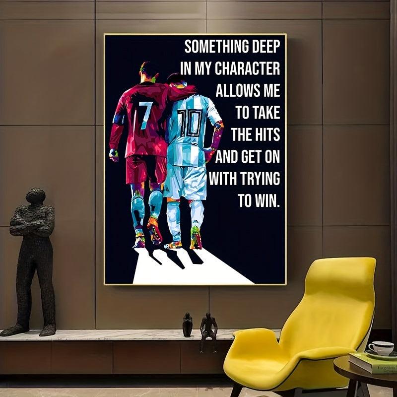Football Stars Poster Quotes Canvas Painting