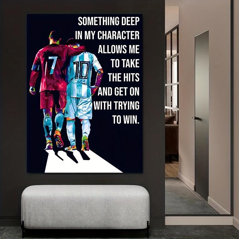 Football Stars Poster Quotes Canvas Painting