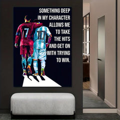 Football Stars Poster Quotes Canvas Painting