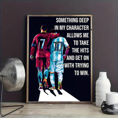 Football Stars Poster Quotes Canvas Painting