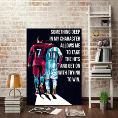 Football Stars Poster Quotes Canvas Painting