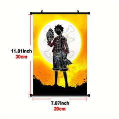 Japanese Character Moon Scenery Canvas Painting Abstract Watercolor Print