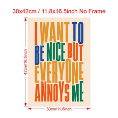 Canvas Poster Funny Quote Wall Art Humour Print For Living Room Decor
