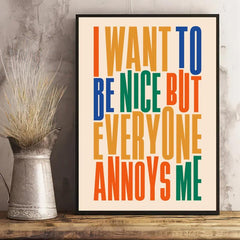 Canvas Poster Funny Quote Wall Art Humour Print For Living Room Decor