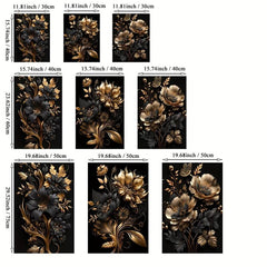 3pcs Golden Flower Poster Modern Wall Picture for Living Room Home Decor