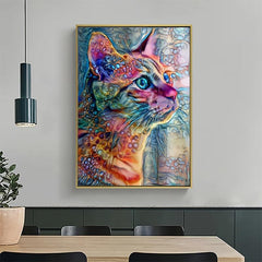 Colorful Cat 5D DIY Diamond Painting Kit - Rhinestone Art Crafts