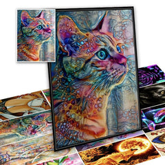 Colorful Cat 5D DIY Diamond Painting Kit - Rhinestone Art Crafts