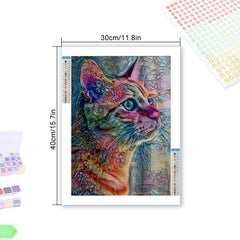 Colorful Cat 5D DIY Diamond Painting Kit - Rhinestone Art Crafts