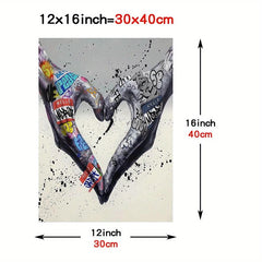 Modern Lip And Hands Painting On Canvas Wall Art