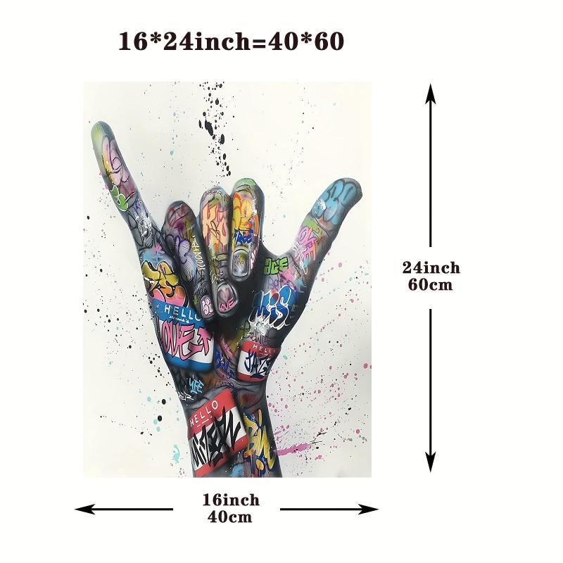 Modern Lip And Hands Painting On Canvas Wall Art