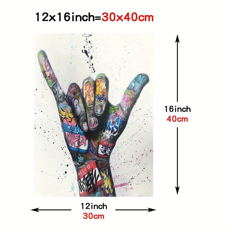 Modern Lip And Hands Painting On Canvas Wall Art
