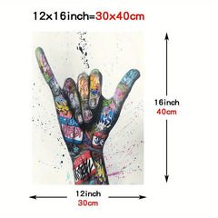 Modern Lip And Hands Painting On Canvas Wall Art