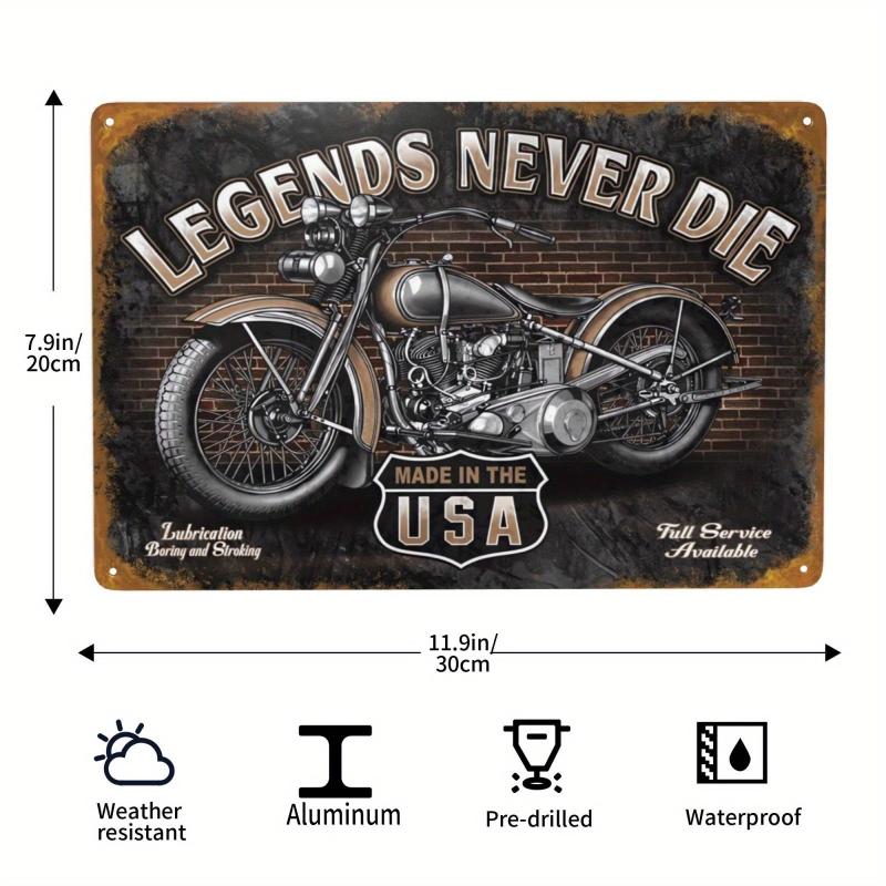 Metal Aluminum Sign Vintage Motorcycle Attitude Home Bar Cafe Farm Store Garage
