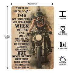Metal Aluminum Sign Vintage Motorcycle Attitude Home Bar Cafe Farm Store Garage