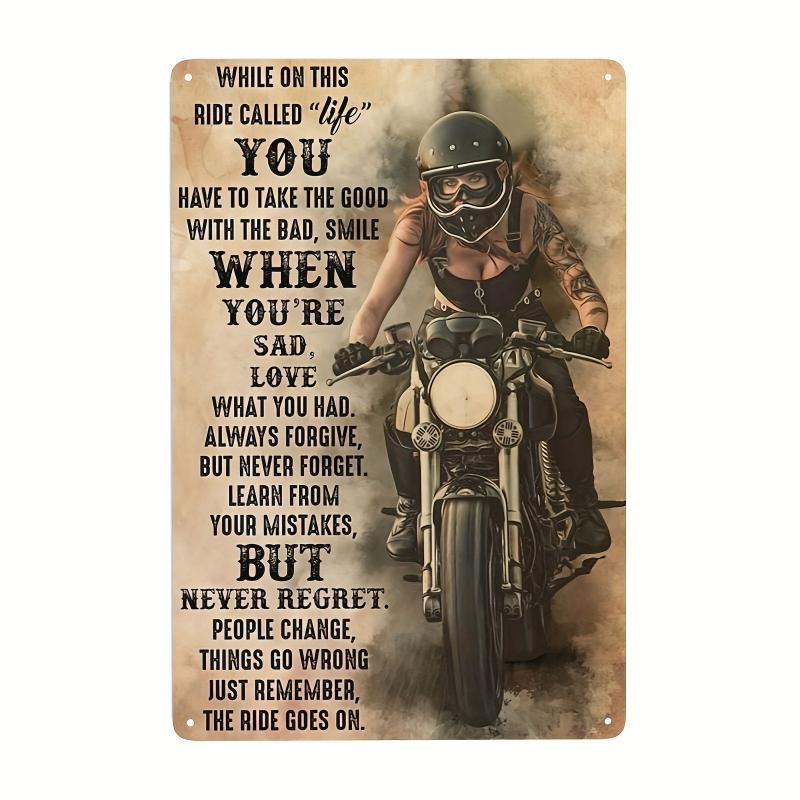 Metal Aluminum Sign Vintage Motorcycle Attitude Home Bar Cafe Farm Store Garage