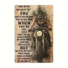 Metal Aluminum Sign Vintage Motorcycle Attitude Home Bar Cafe Farm Store Garage