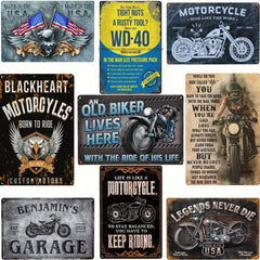 Metal Aluminum Sign Vintage Motorcycle Attitude Home Bar Cafe Farm Store Garage
