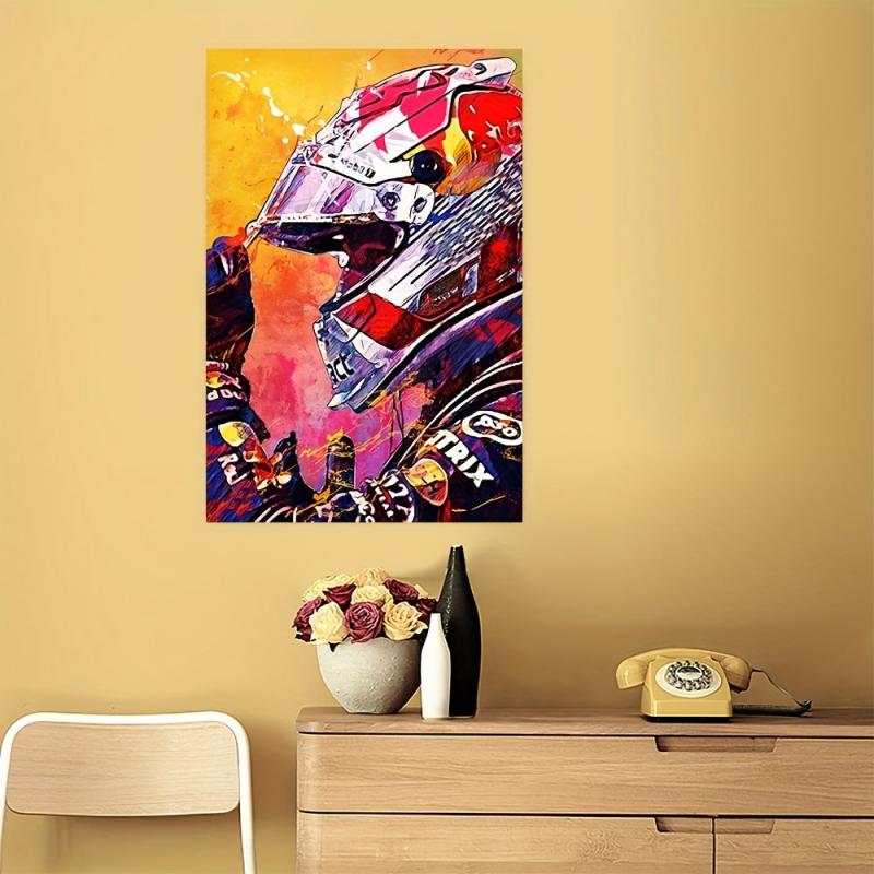 Motorcycle Painting On Canvas Wall Art Gift For Fans