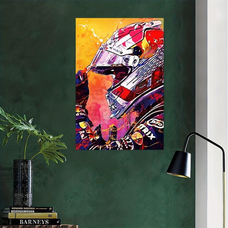Motorcycle Painting On Canvas Wall Art Gift For Fans