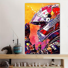 Motorcycle Painting On Canvas Wall Art Gift For Fans