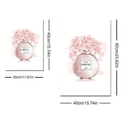 Pink Flower Perfume Motivational Quotes Canvas Print Makeup Room Decoration