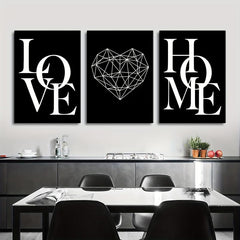 3pcs Nordic Home Love Posters Canvas Wall Art Living Room Decor No Frame