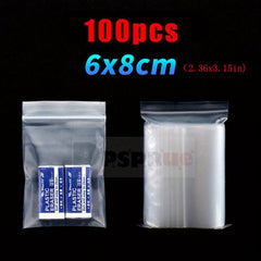 100pcs Clear Zip Lock Storage Bags Heavy Duty Transparent Plastic Zip Package