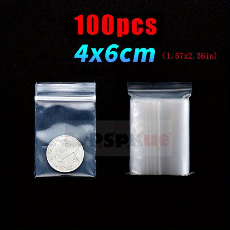 100pcs Clear Zip Lock Storage Bags Heavy Duty Transparent Plastic Zip Package