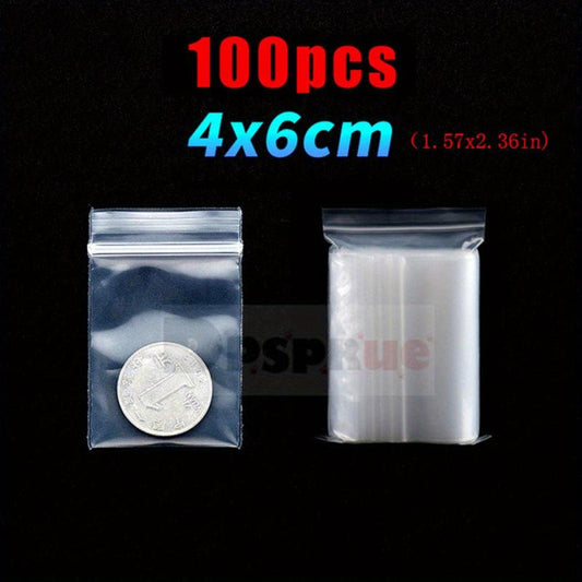100pcs Clear Zip Lock Storage Bags Heavy Duty Transparent Plastic Zip Package