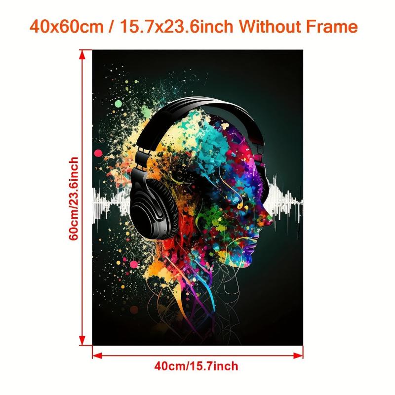 Vintage Neon Cyberpunk Headphones Poster