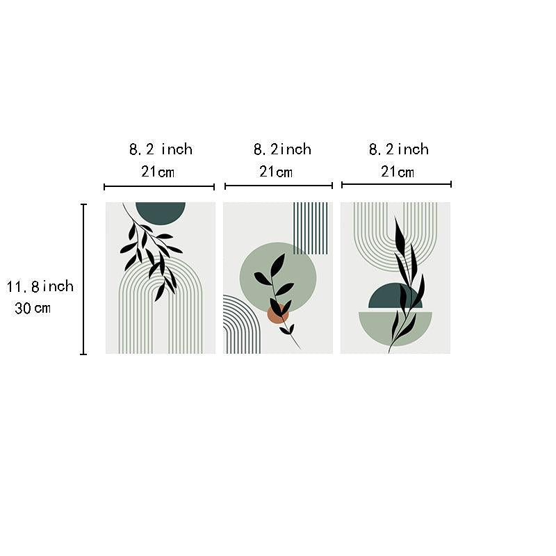 Boho Green Canvas Paintings Set