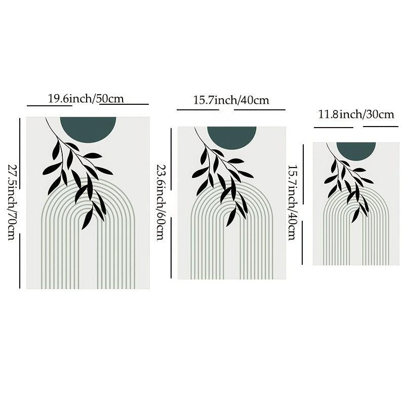 Boho Green Canvas Paintings Set