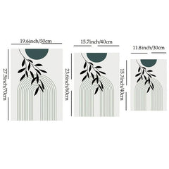 Boho Green Canvas Paintings Set