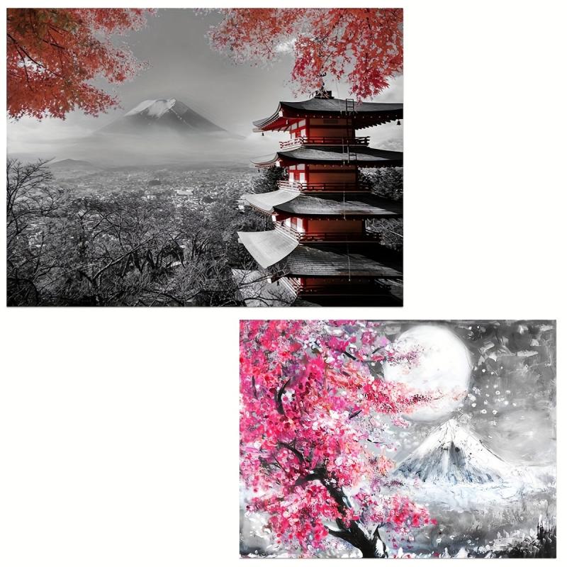Japanese Temple in Autumn Canvas Poster 12x16 Inch
