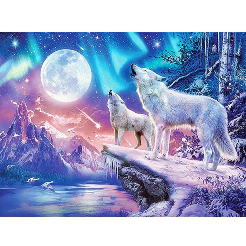 7 9x11 8 Inches DIY Diamond Painting Animals Wolfs