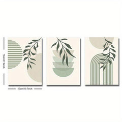 Boho Abstract Canvas Painting Green Plant Art Poster Print Modern Wall Picture
