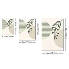 Boho Abstract Canvas Painting Green Plant Art Poster Print Modern Wall Picture