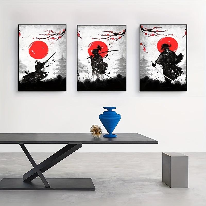 Japanese Samurai Painting On Canvas Wall Art