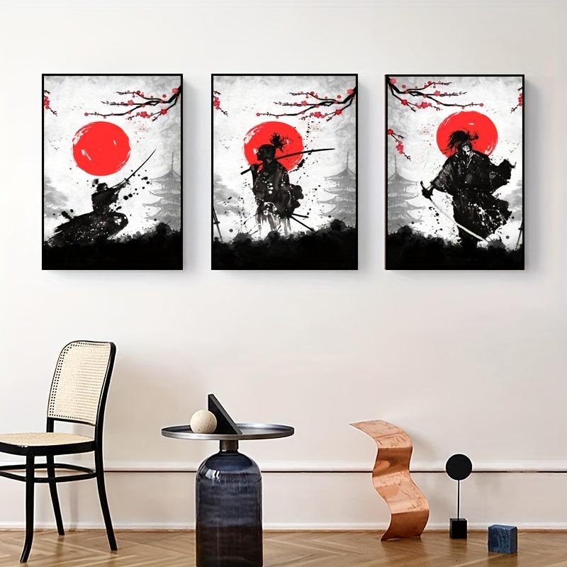 Japanese Samurai Painting On Canvas Wall Art