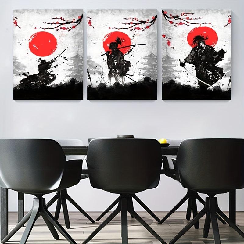 Japanese Samurai Painting On Canvas Wall Art